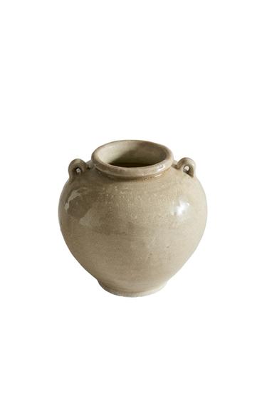Zara CRACKLED CERAMIC VASE - White