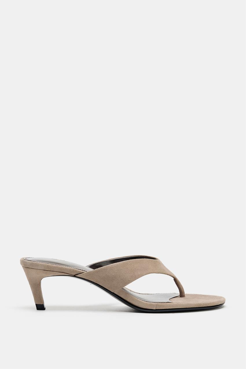 SUEDE HEELED SANDALS - Beige | ZARA United States