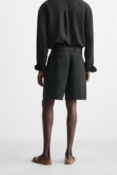 BERMUDA JACQUARD RAYURES - Noir de Zara - Image 2