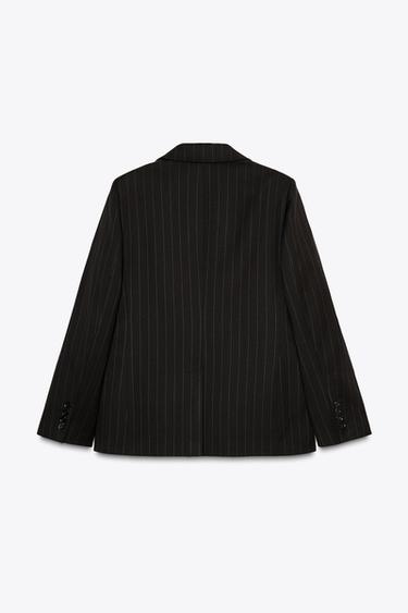 MINIMAL STRIPE BLAZER ZW COLLECTION - Brown by Zara