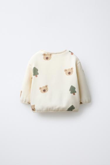 FOREST AND BEAR PRINT SWEATSHIRT - Ecru by Zara - Image 1