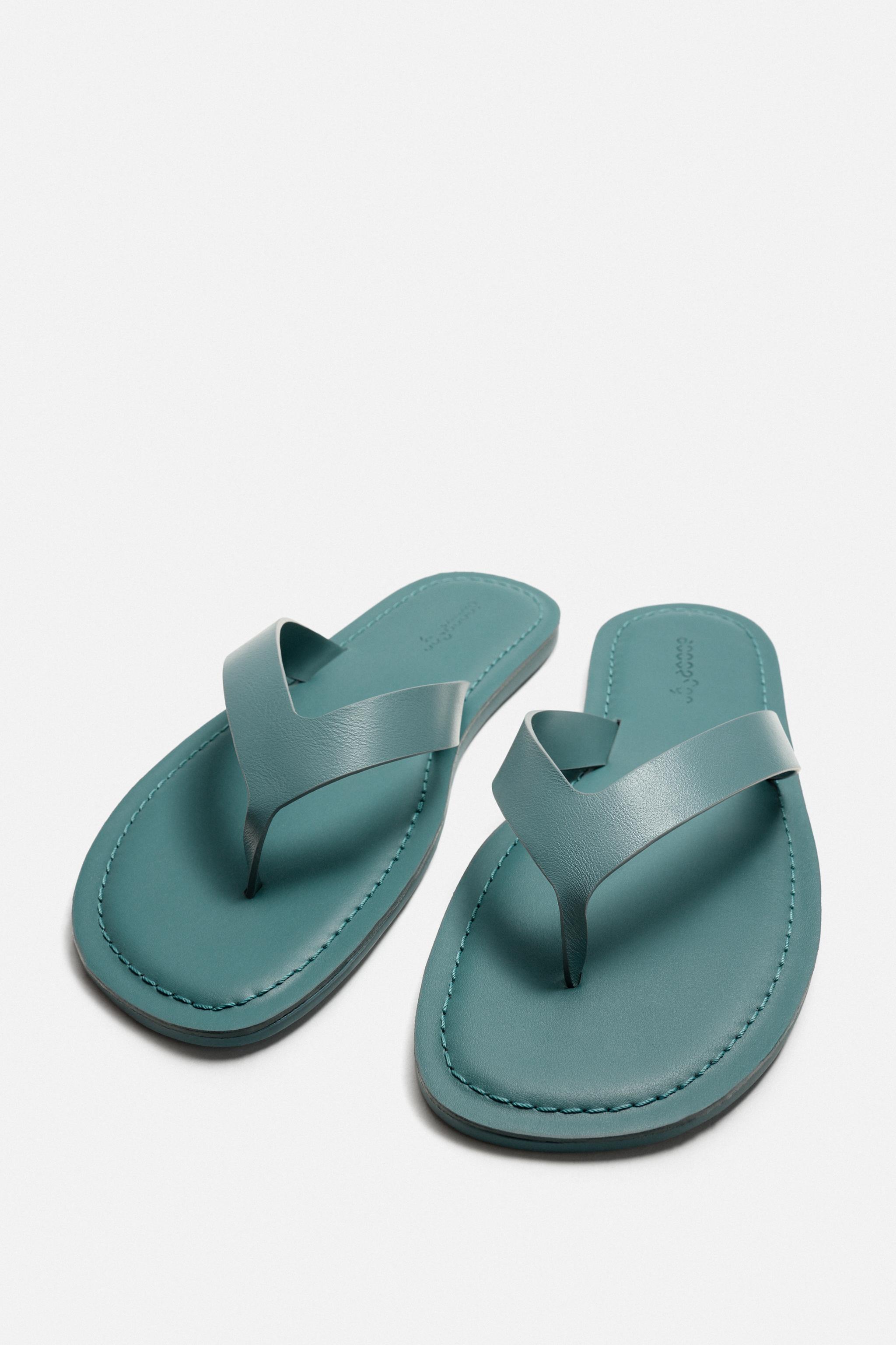 ストラップ付きレザーサンダル - ブラック | ZARA Japan / 日本