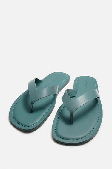 STRAPPY LEATHER SANDALS - Sea Green by Zara - Image 5