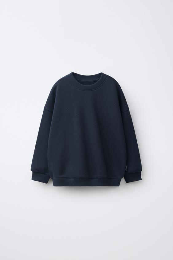 ENSFARVET SWEATSHIRT - marine fra Zara - Billede 0