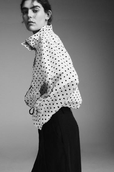 POLKA DOT PUFFER JACKET - Black / White by Zara