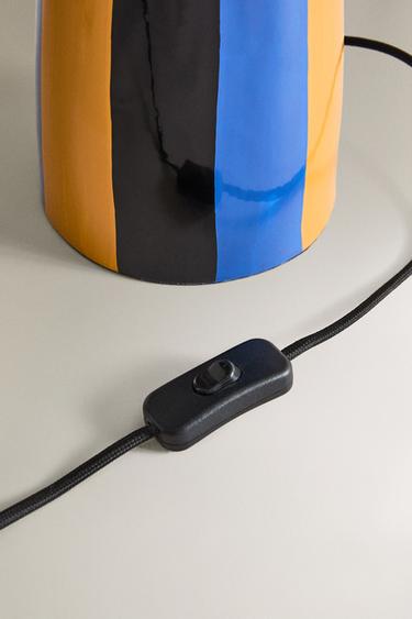 TABLE LAMP WITH STRIPED BASE X COLLAGERIE - Dark purple by Zara - Image 4