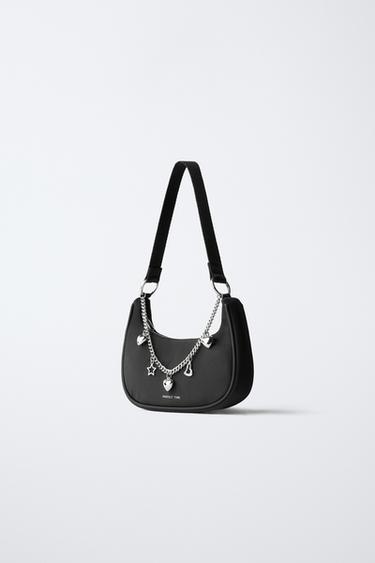 SHOULDER BAG WITH CHARMS - Black by Zara - Image 1