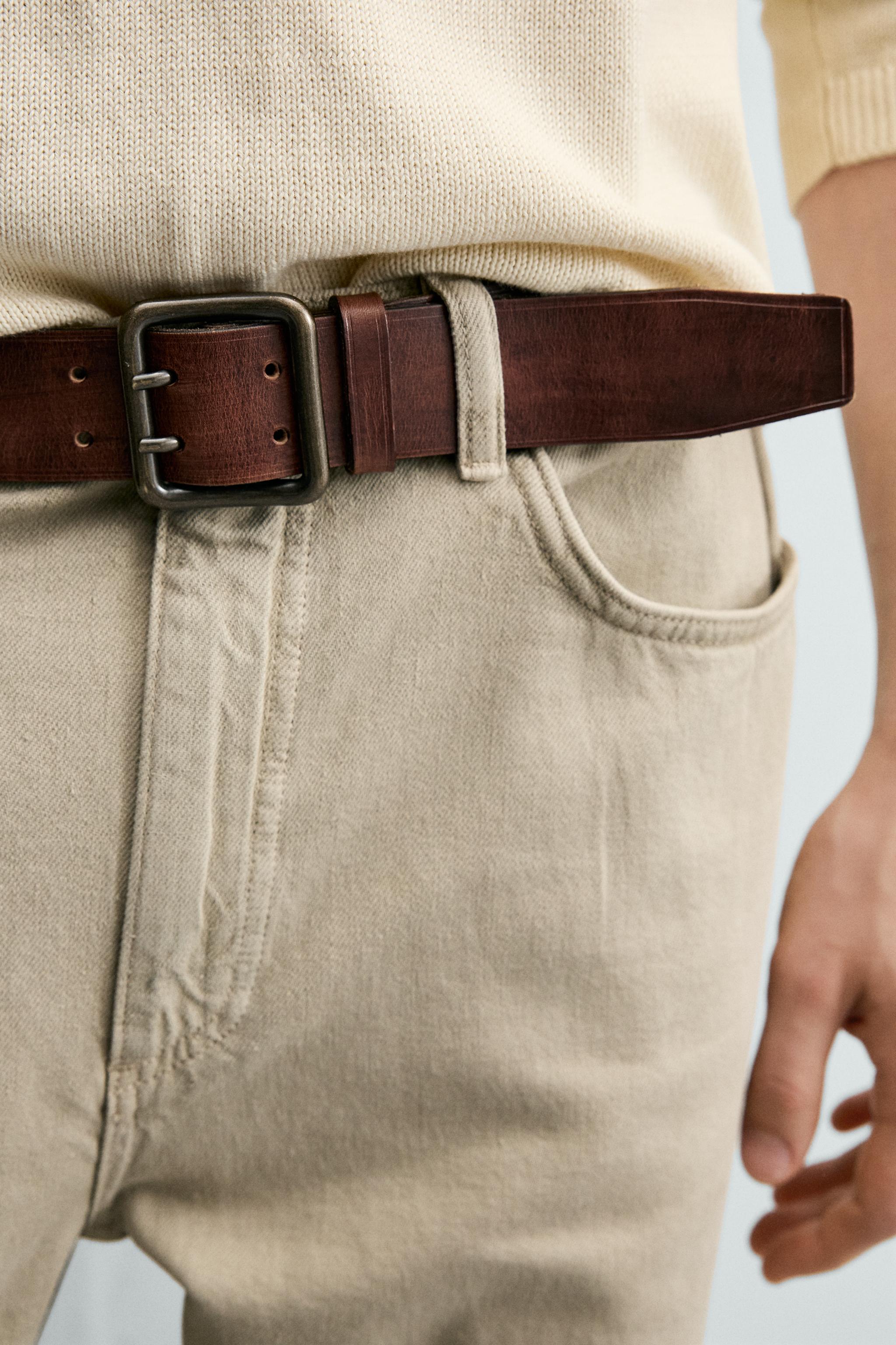 Zara VINTAGE EFEKTLİ DERİ KEMER görsel 2
