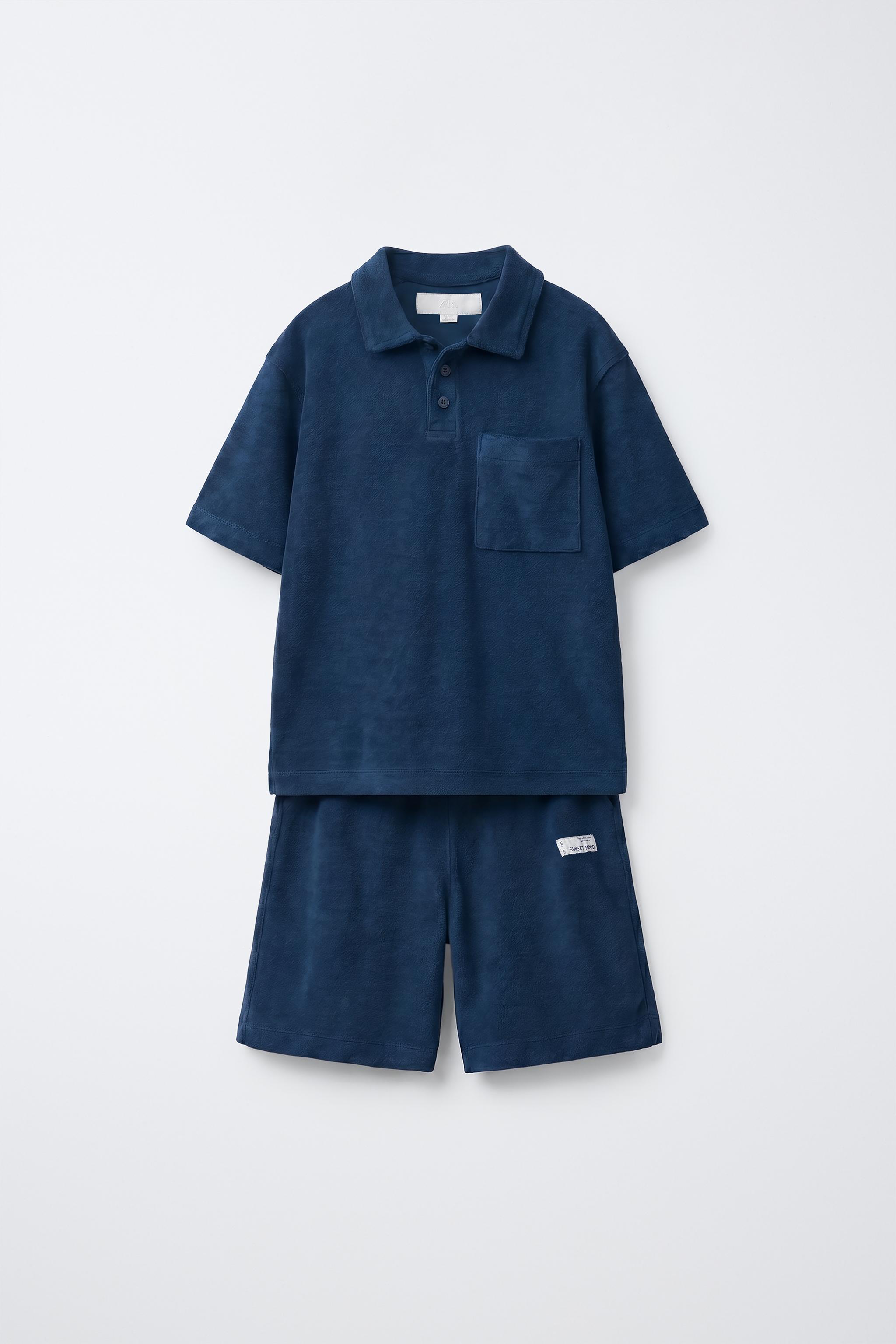 ポロシャツ＆バミューダパンツセット - ブルー | ZARA Japan / 日本