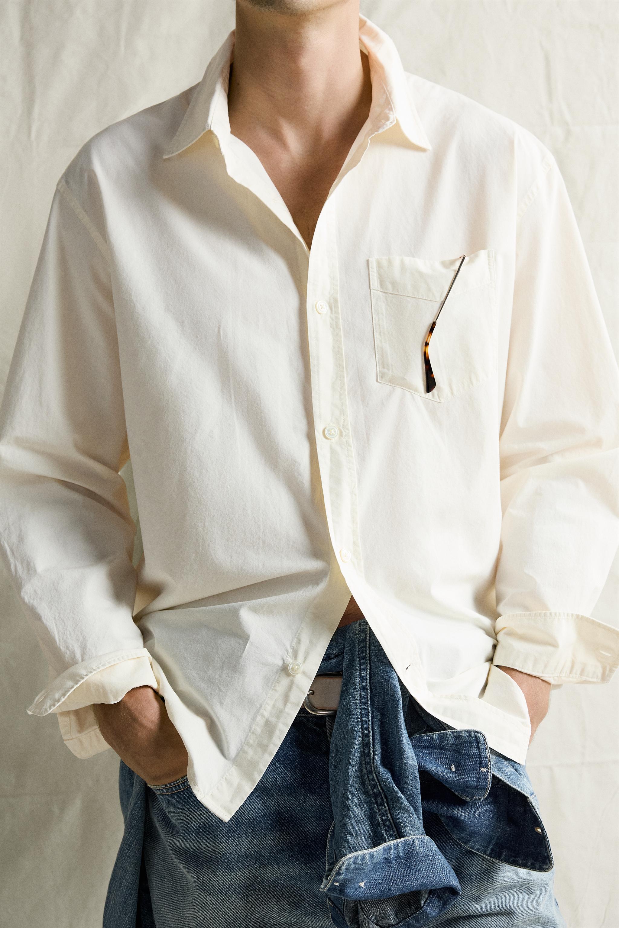 Zara RELAXED FIT PAMUKLU GÖMLEK görsel 6
