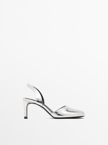 Zara Metallic high-heel shoes - Silver - Image 0