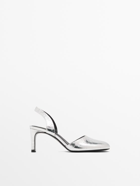 Metallic high-heel shoes - Silver | ZARA Canada