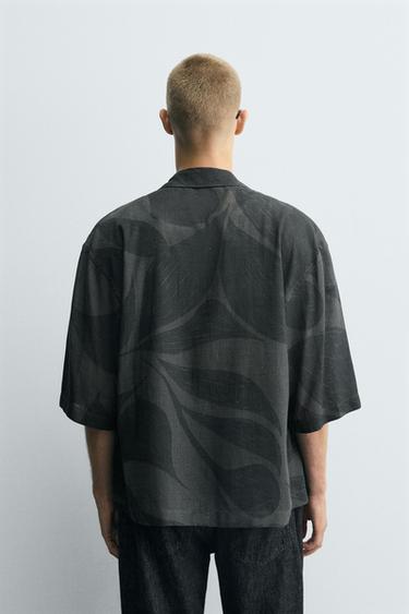 VISCOSE/LINEN SHIRT - Dark grey by Zara - Image 2