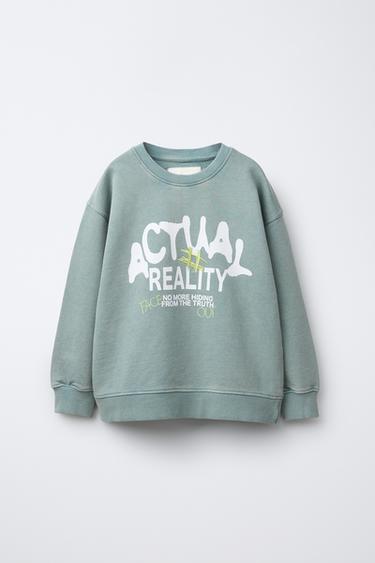 GRAFFITI PRINT SWEATSHIRT - Blue / Grey by Zara