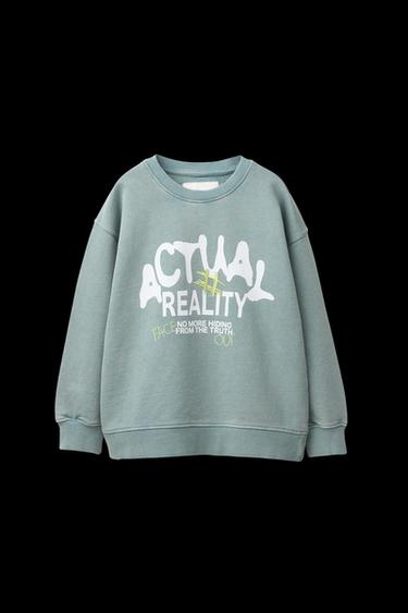 GRAFFITI PRINT SWEATSHIRT - Blue / Grey by Zara - Image 0