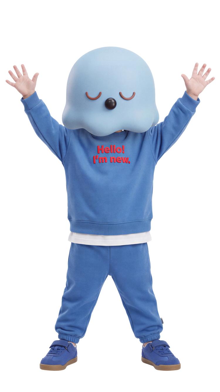 TEXT SWEATSHIRT AND JOGGER PANTS SET — Blue