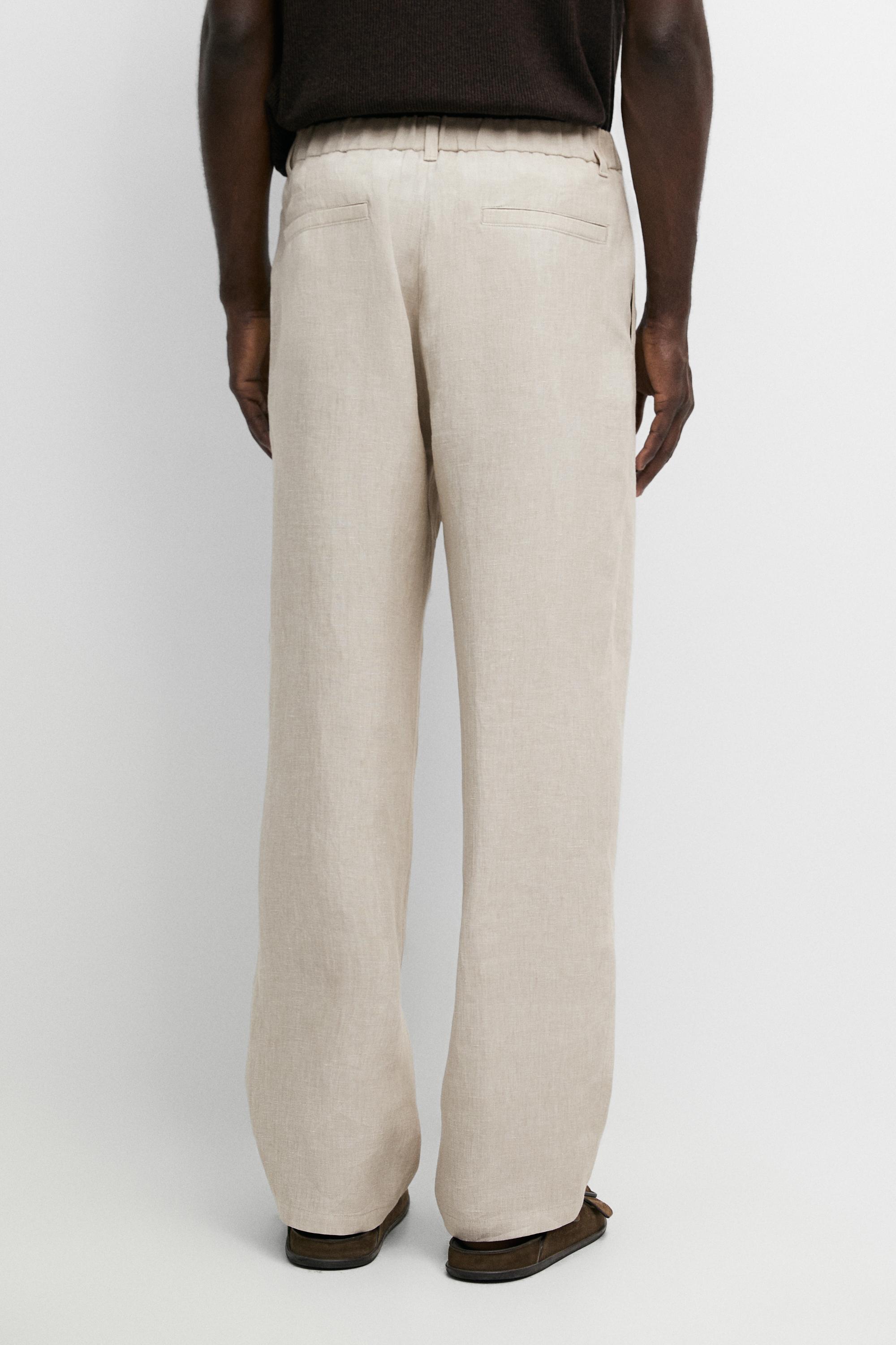 Pantalon 100 % lin taille élastique