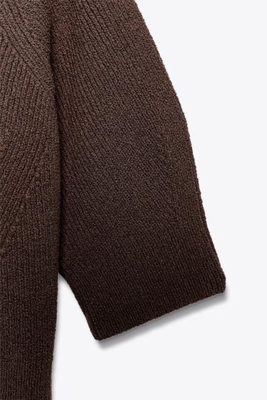 RIB KNIT SWEATER - Brown by Zara - Image 8