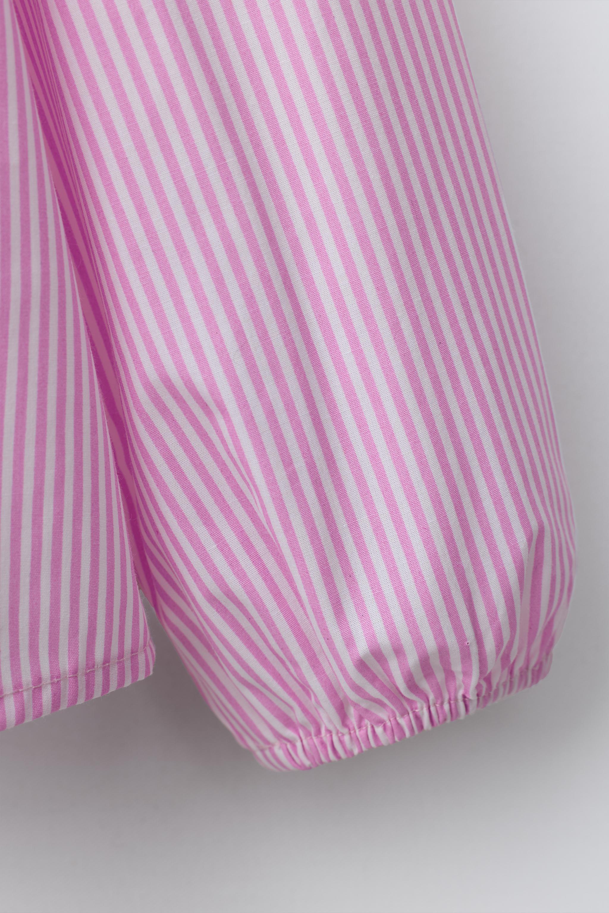 CHEMISE À RAYURES COL BRODÉ