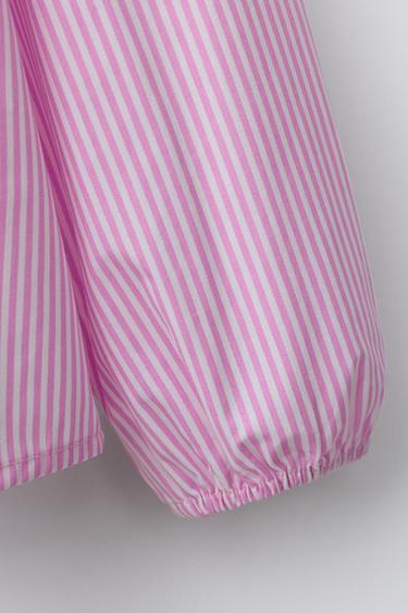 CHEMISE À RAYURES COL BRODÉ - Rose moyen de Zara - Image 3