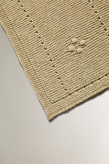 COUVERTURE BÉBÉ COTON AJOURÉ - Vert de Zara - Image 1