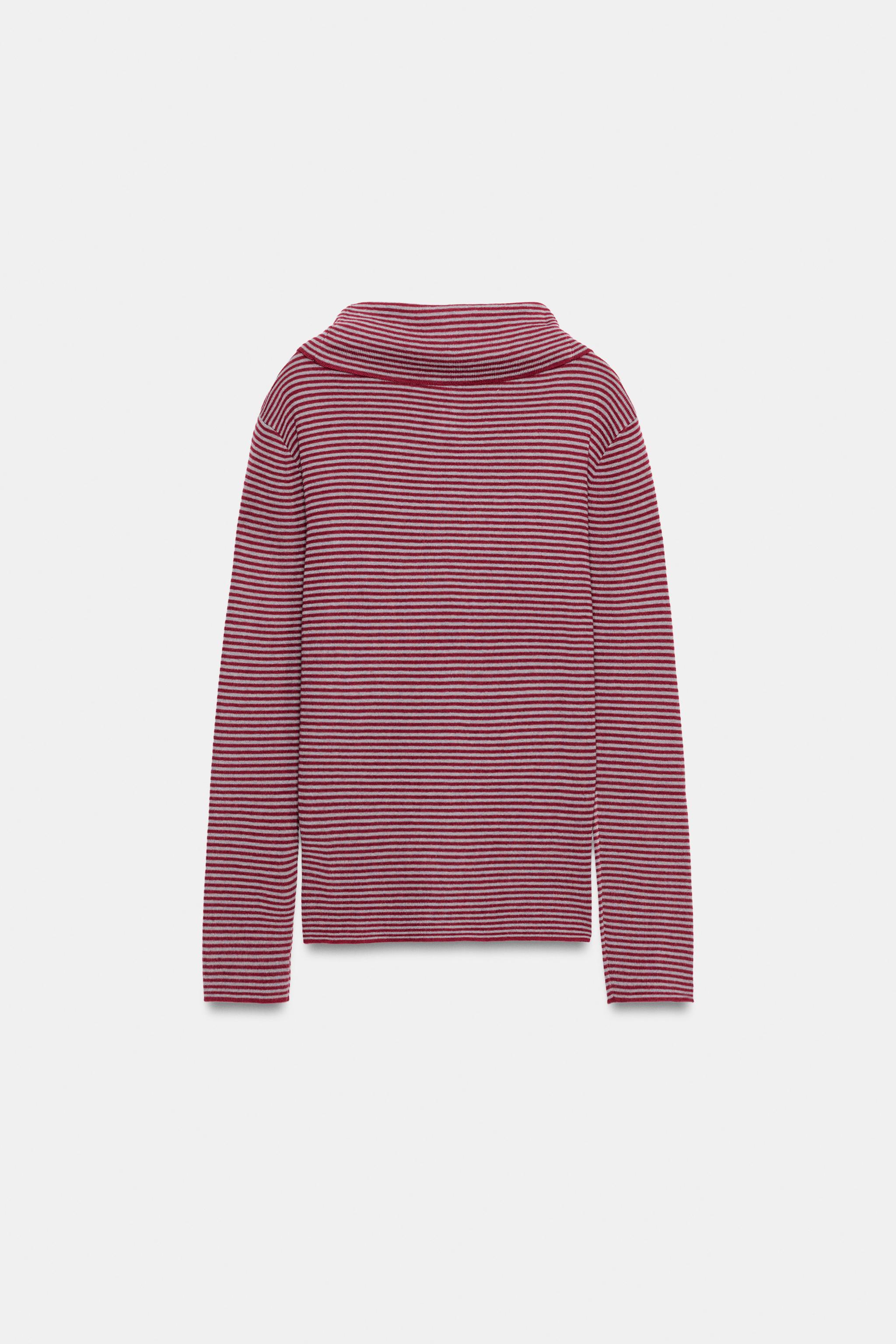 Zara WOOL-BLEND STRIPED JUMPER — фото 6