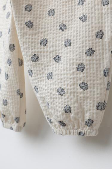 PANTALON TEXTURÉ PETITS LAPINS - Écru de Zara - Image 3