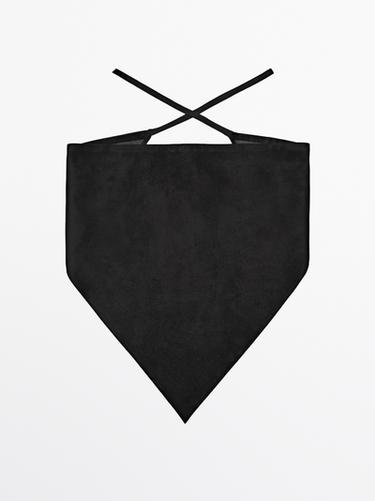 Zara Suede leather bandana - Black