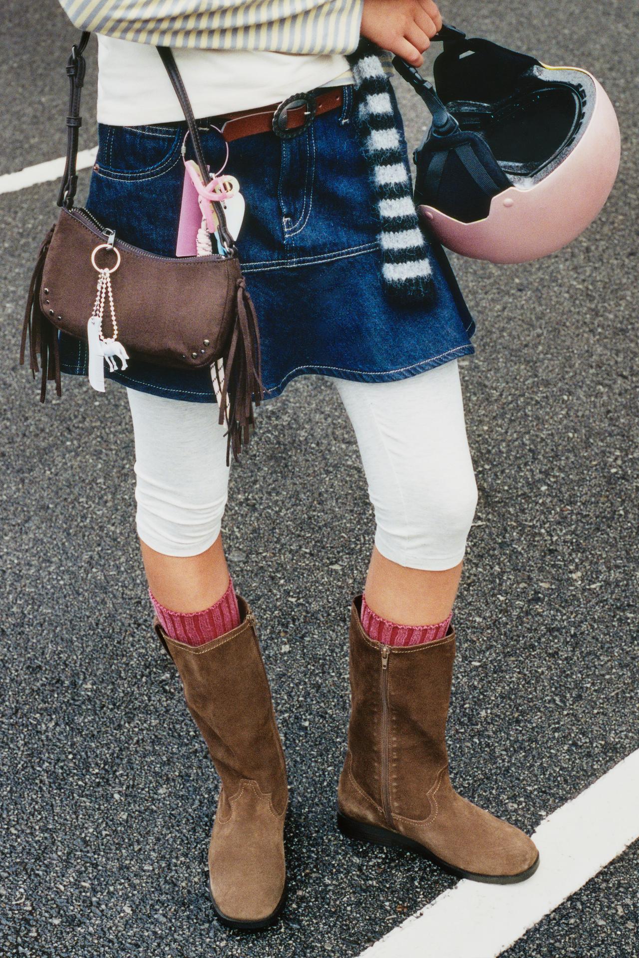 LEATHER HIGH BOOTS — Brown