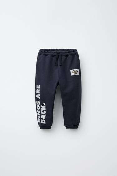 Zara DINOSAUR JOGGING PANTS - Navy blue