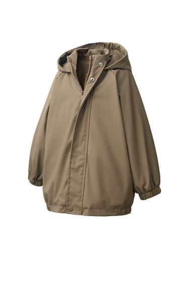 Zara WATER REPELLENT RUBBERIZED RAINCOAT - Brown / Taupe