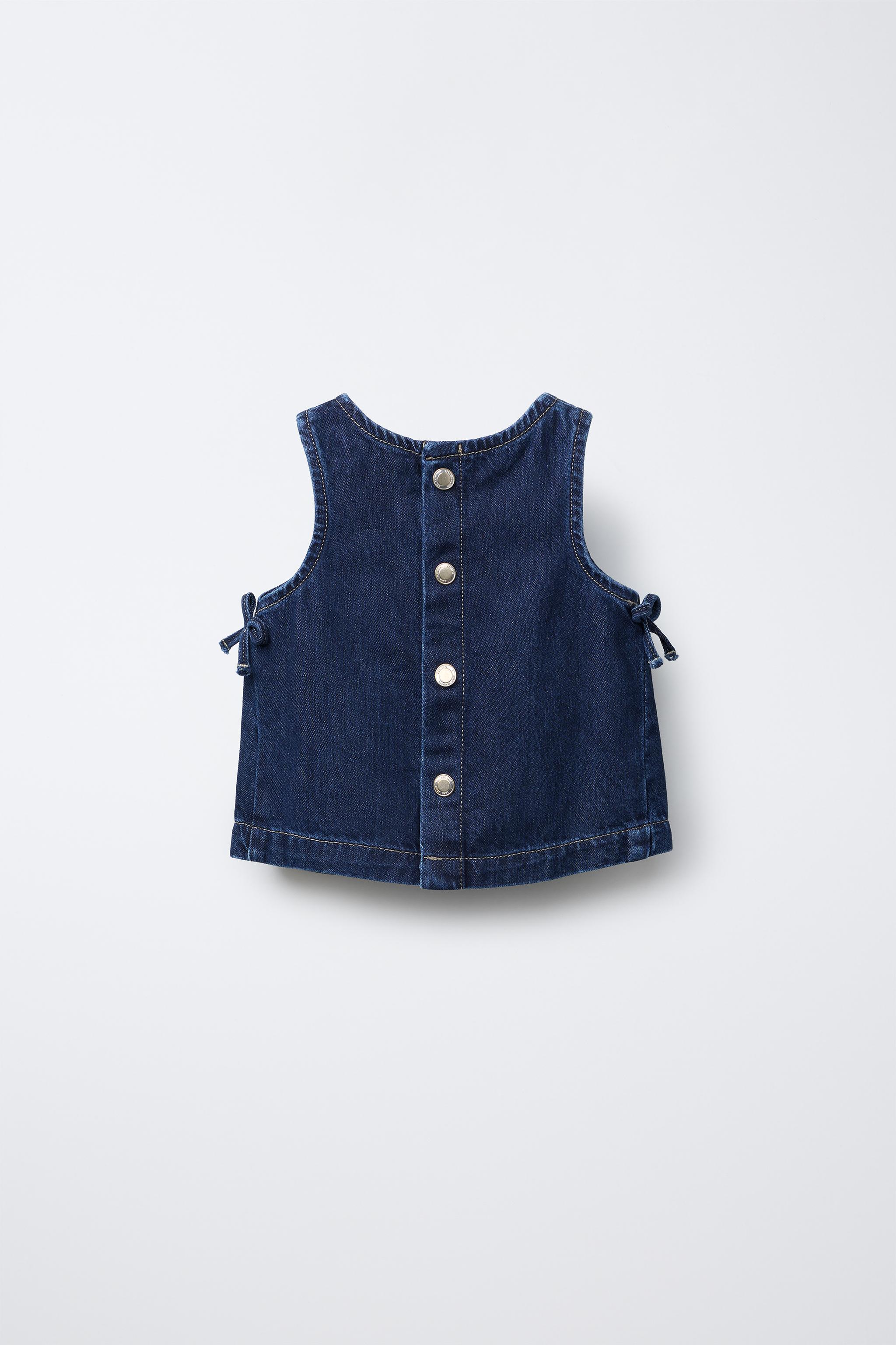 BOW DENIM TOP - Blue | ZARA United States