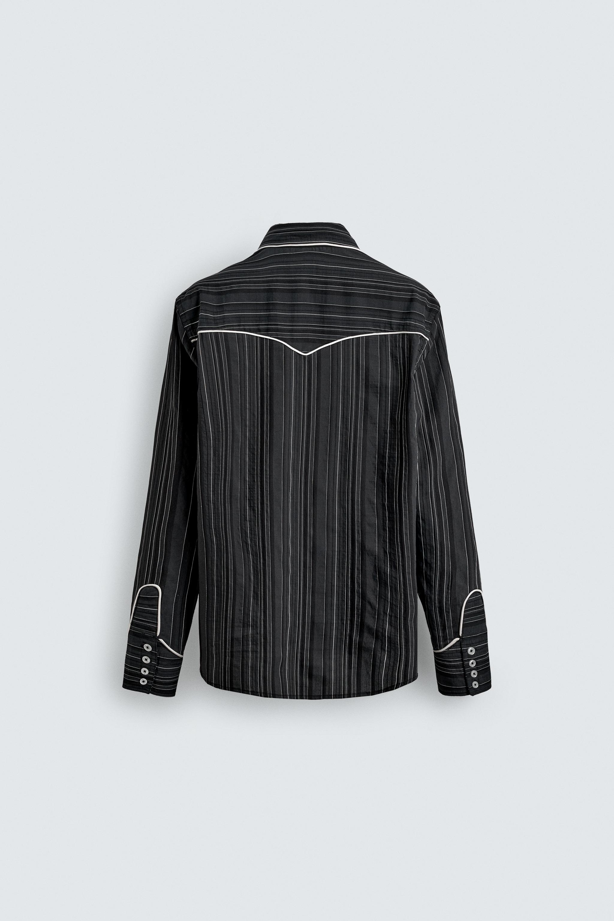 CONTRAST PIPING WESTERN SHIRT - Gray | ZARA United States