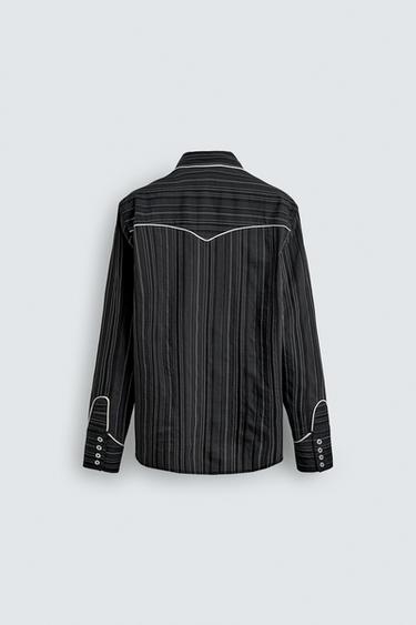 CHEMISE WESTERN À LISERÉS - Gris de Zara - Image 7