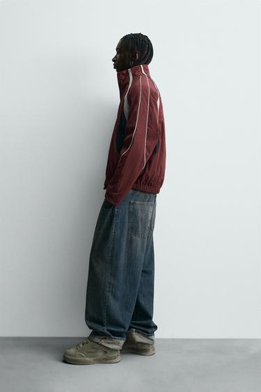 CONTRAST COLOUR BLOCK TECHNICAL JACKET - Burgundy by Zara - Image 3