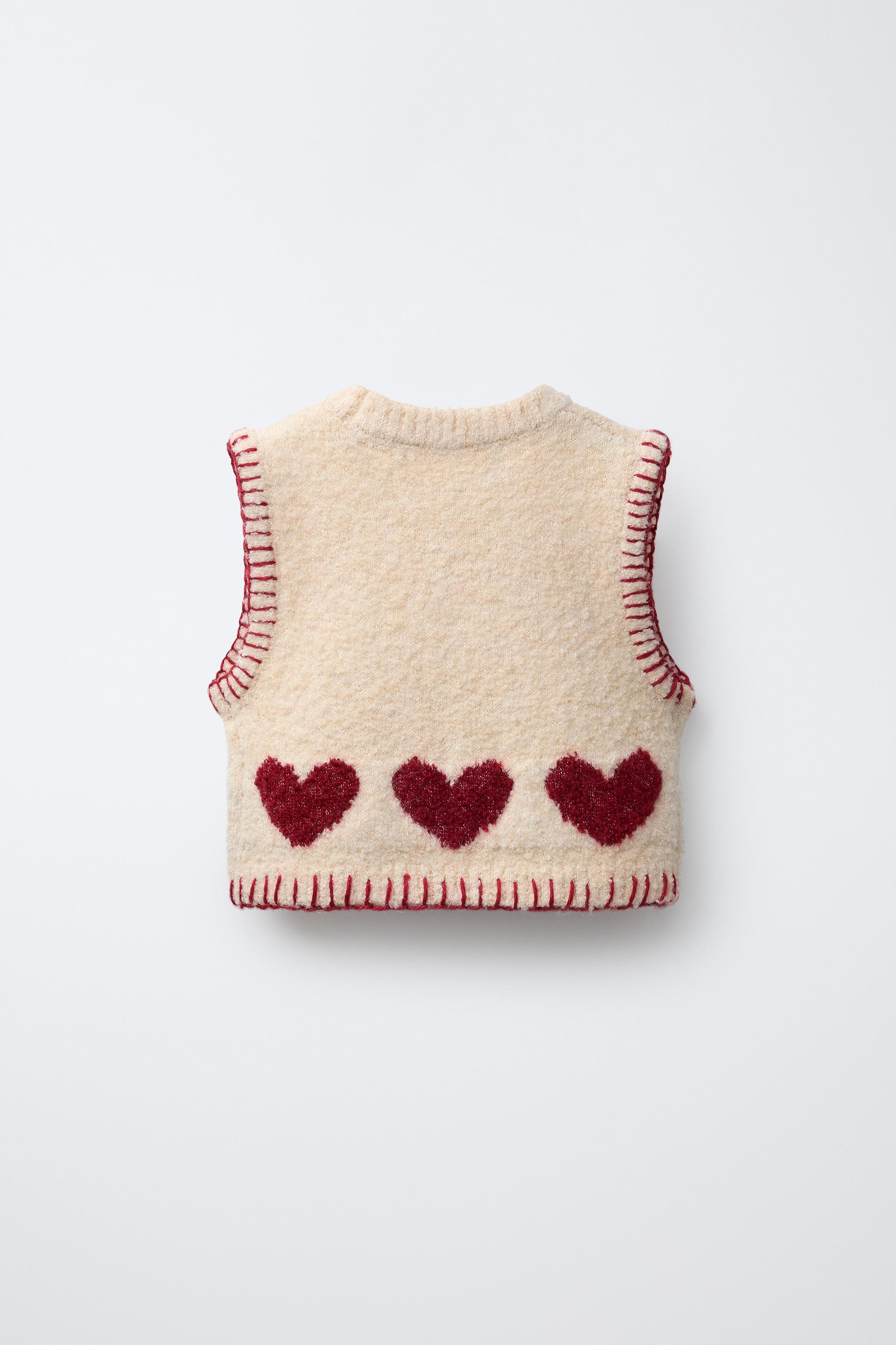 KNIT HEART VEST - Mid-ecru | ZARA United States