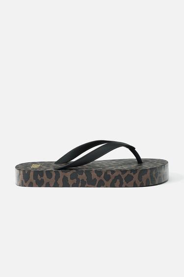 ANIMAL PRINT SANDALS - Brown by Zara