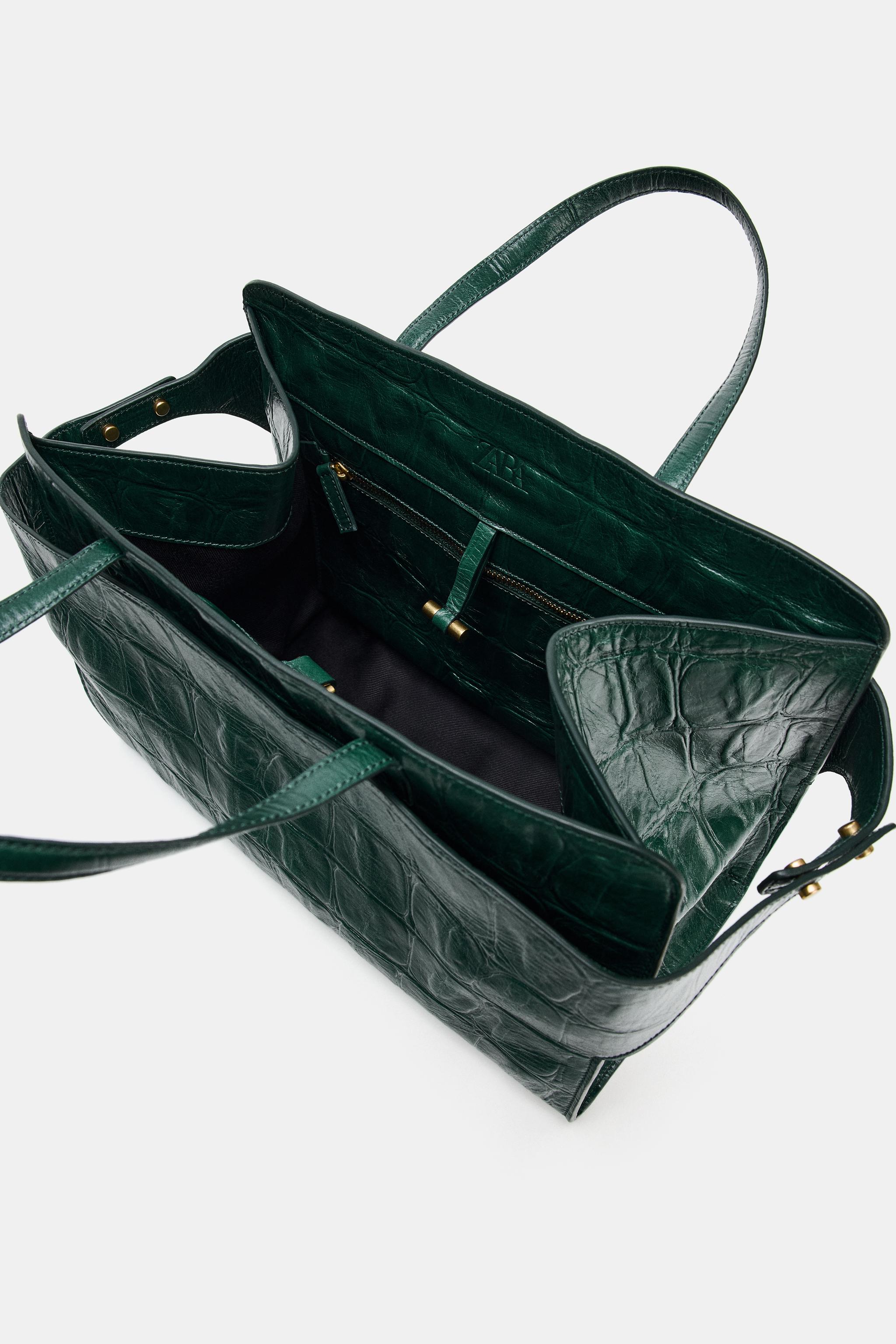EMBOSSED LEATHER CITY BAG