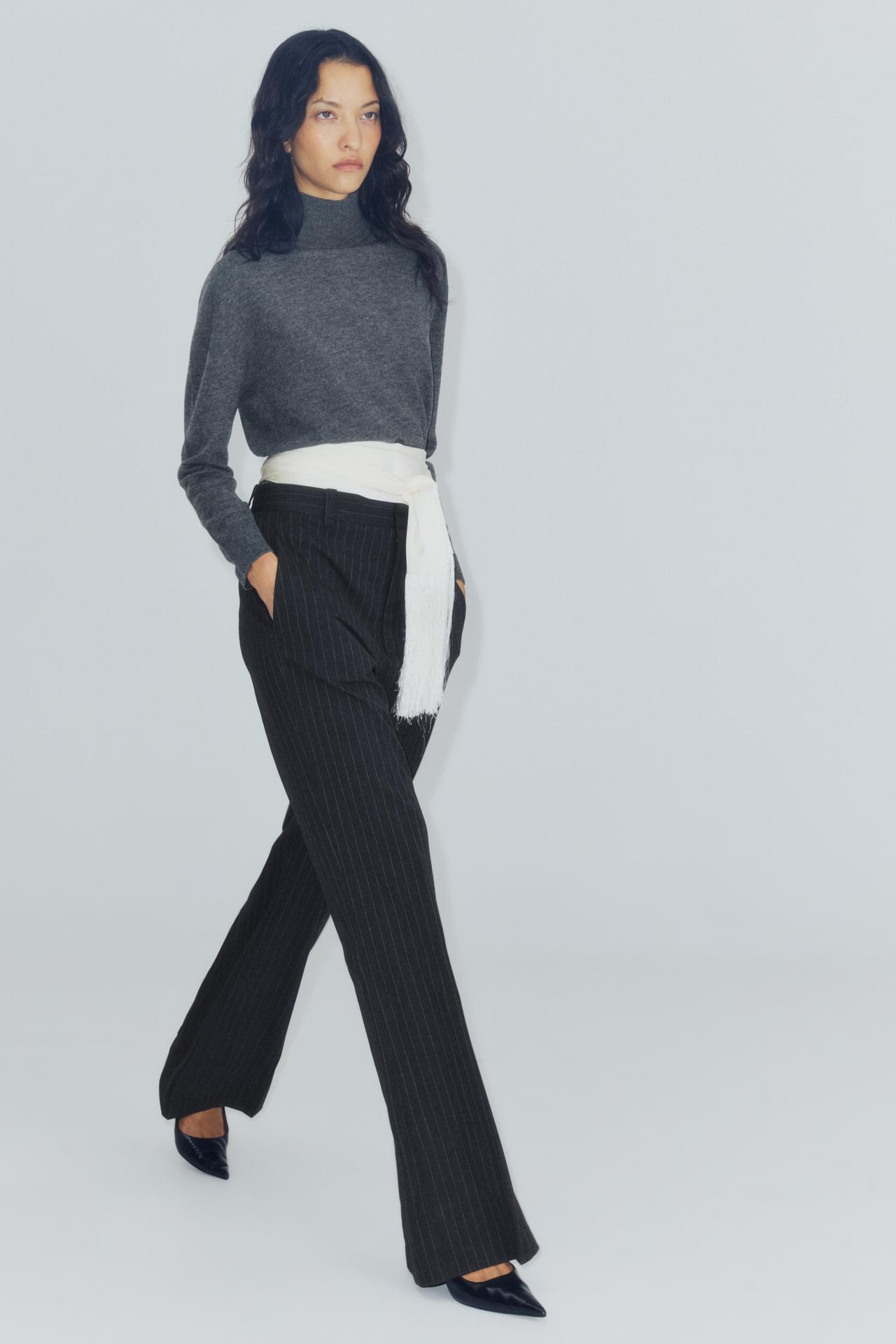 ZW COLLECTION HIGH-RISE PANTS — Gray