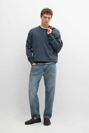 Zara Wool blend round neck knit sweater - Dusty blue - Image 0