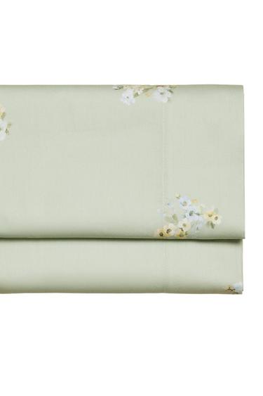 SATEEN WILD FLOWER FLAT SHEET - Green by Zara