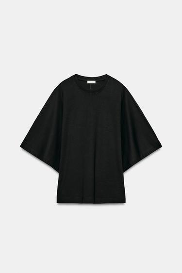 Zara CAPE SLEEVE TOP - Black
