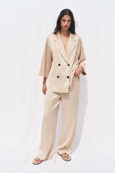 BLAZER CRUZADO COM EFEITO ENRUGADO - Cava da Zara - Imagem 0