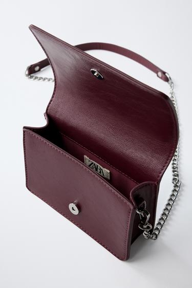 MINI SAC BANDOULIÈRE SURPIQÛRE - Grenat de Zara - Image 3