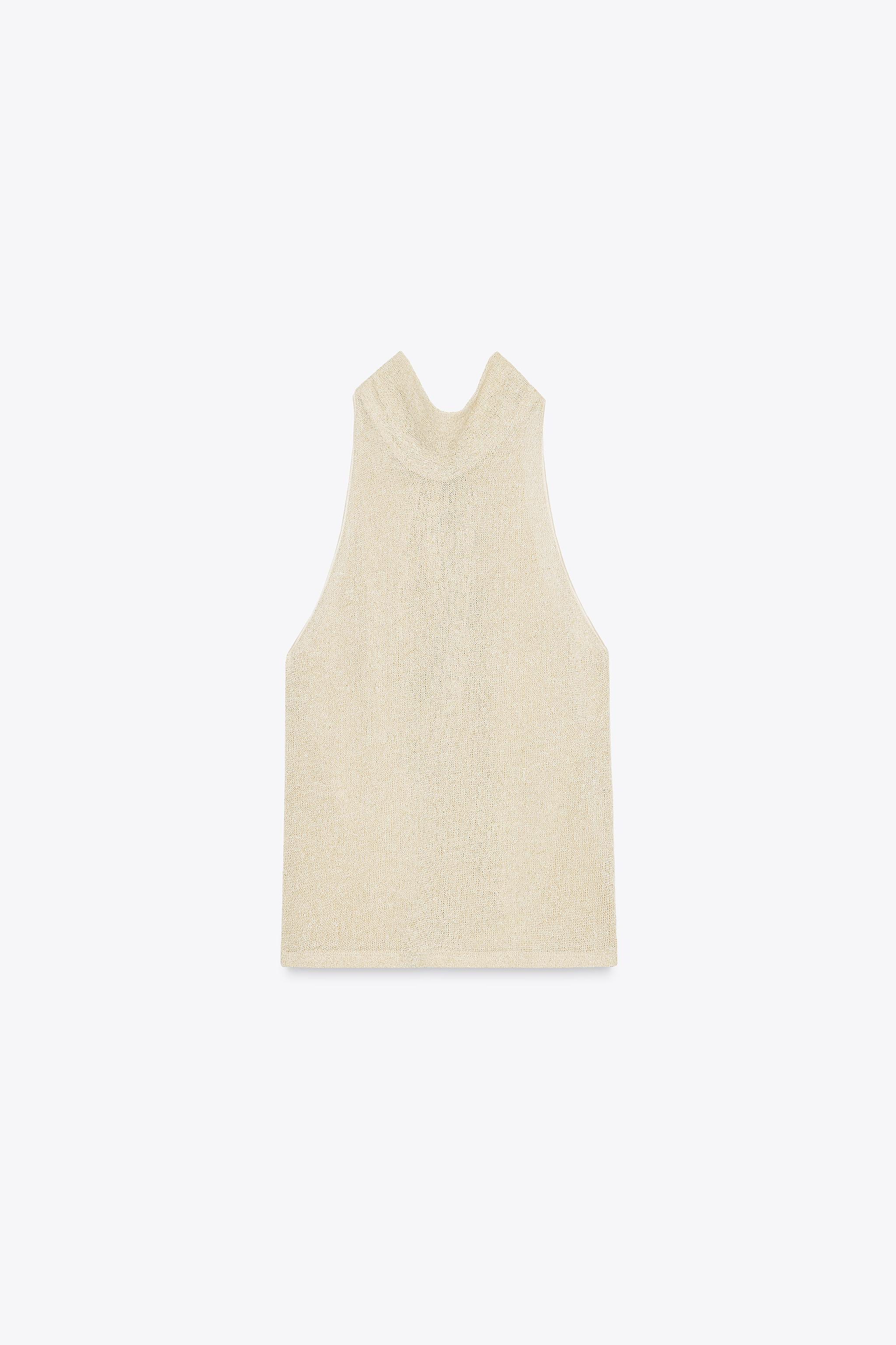HALTER TOP WITH METALLIC THREAD