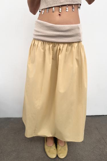 TOP COURT À FRANGES ET BOUTONS - Beige de Zara - Image 1