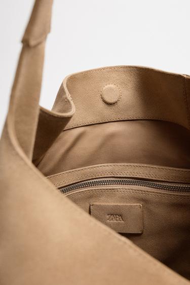 LACQUERED LEATHER SHOPPER BAG - Sand Brown by Zara - Image 5