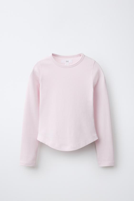Zara SOLID MODAL T-SHIRT - Pink - Image 0