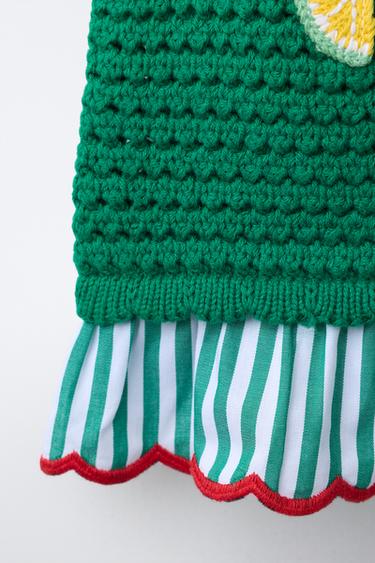 CASA LAWA X ZARA KIDS CROCHET KNIT TOP - Green by Zara - Image 3