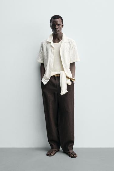 RELAXED FIT TEXTURED JACQUARD SHIRT - Oyster-white by Zara - Image 0